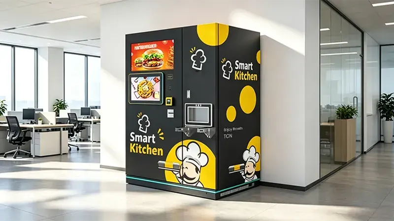 FOODLINE FL-BV01 burger vending machine in a commercial self-service location