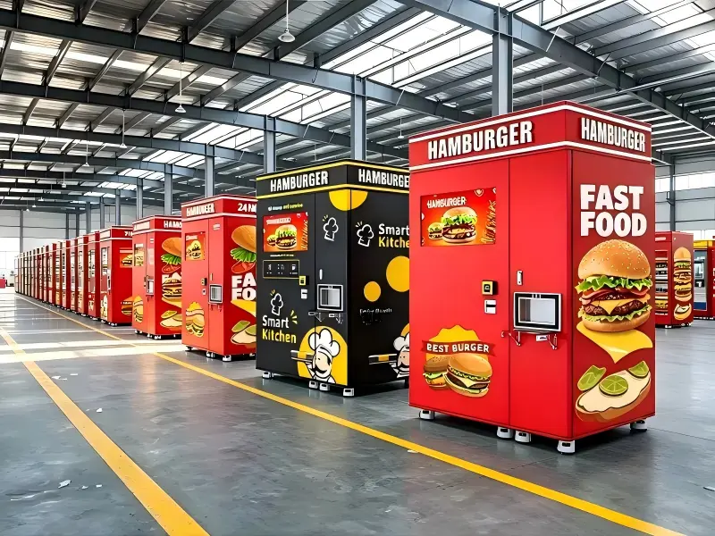 Burger vending machine installed on campus