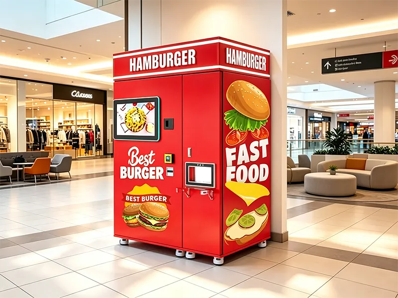 Burger vending machine application in shopping mall