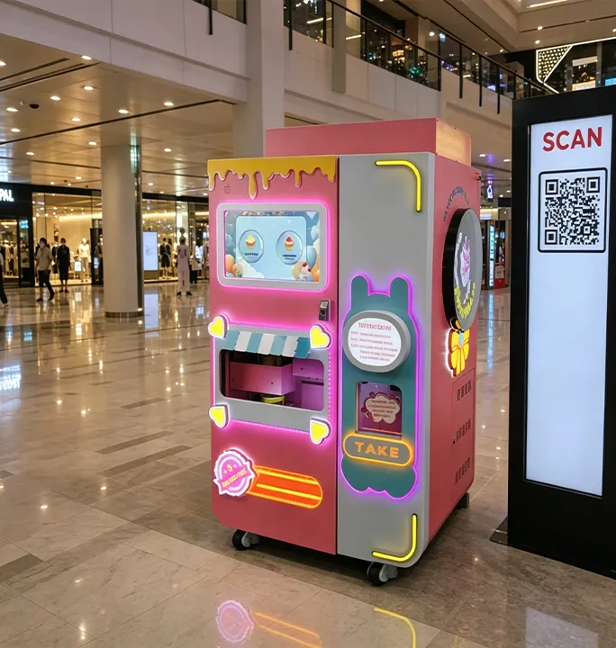 Cotton candy machine in Dubai Mall