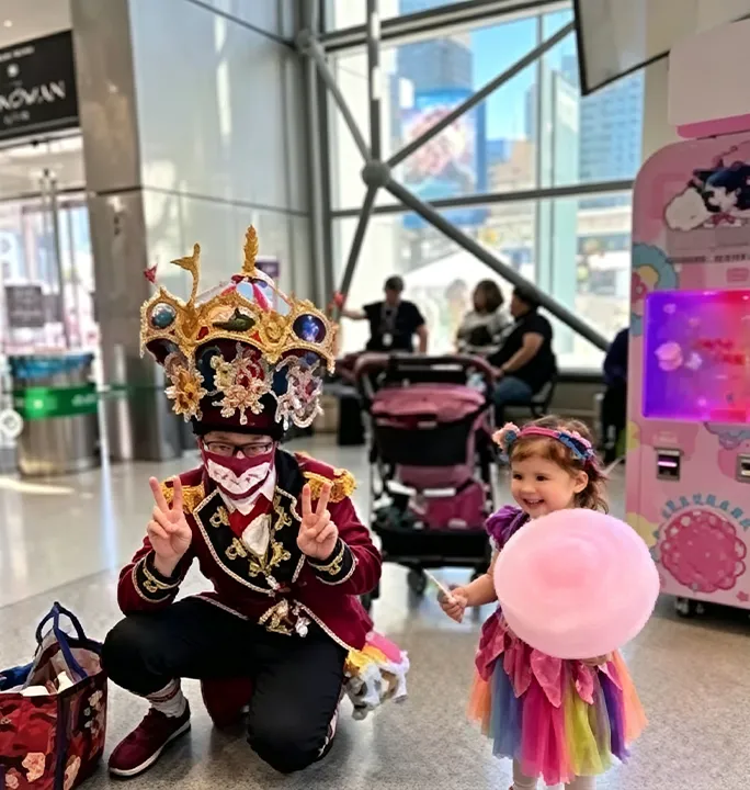 Cotton candy machine in German airport