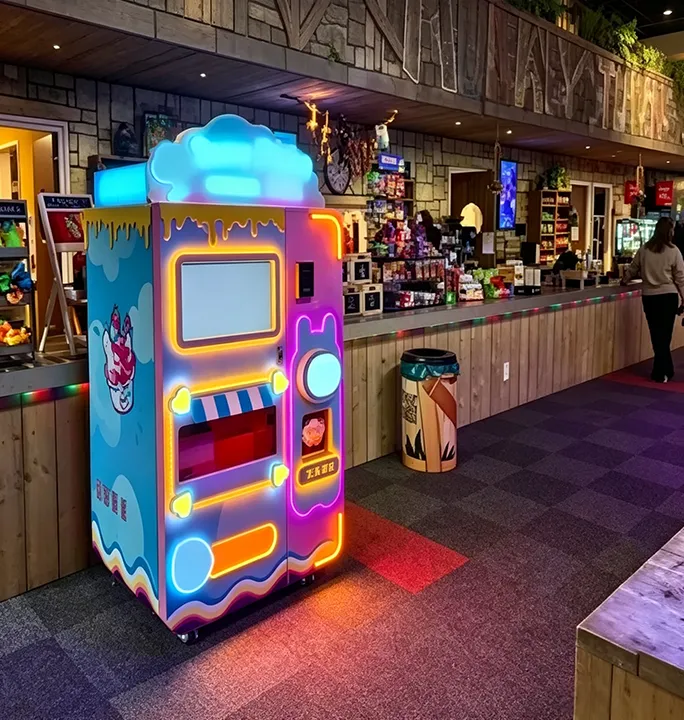 Cotton candy machine in Australian family center