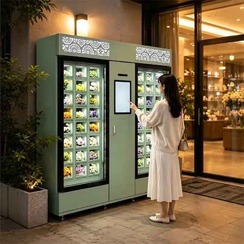 Indoor flower vending machine