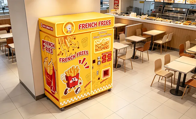 French fries vending machine in a food court