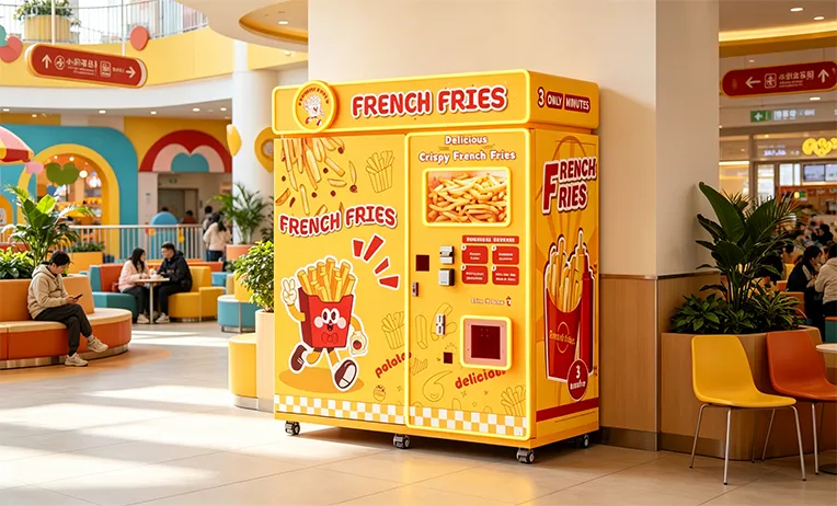 French fries vending machine in a theme park