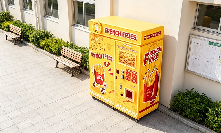 French fries vending machine on university campus