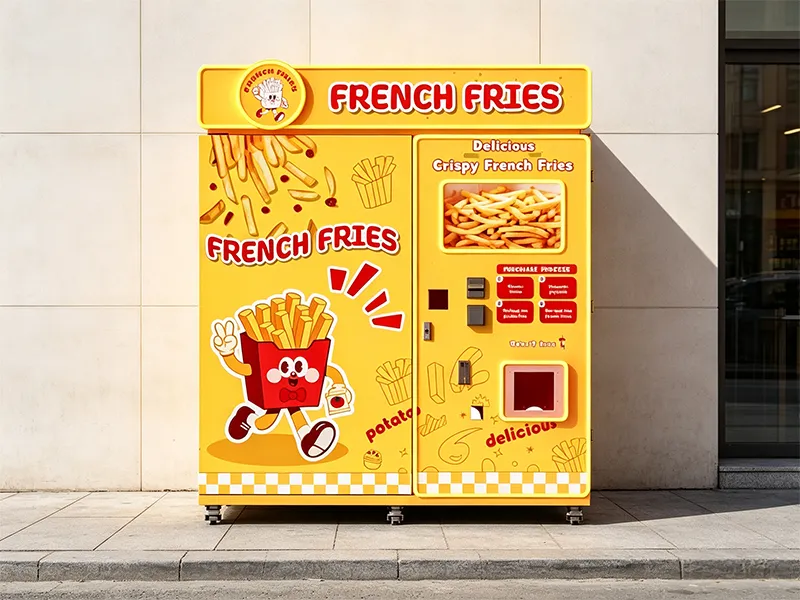 Foodline French fries vending machine operating in a commercial venue