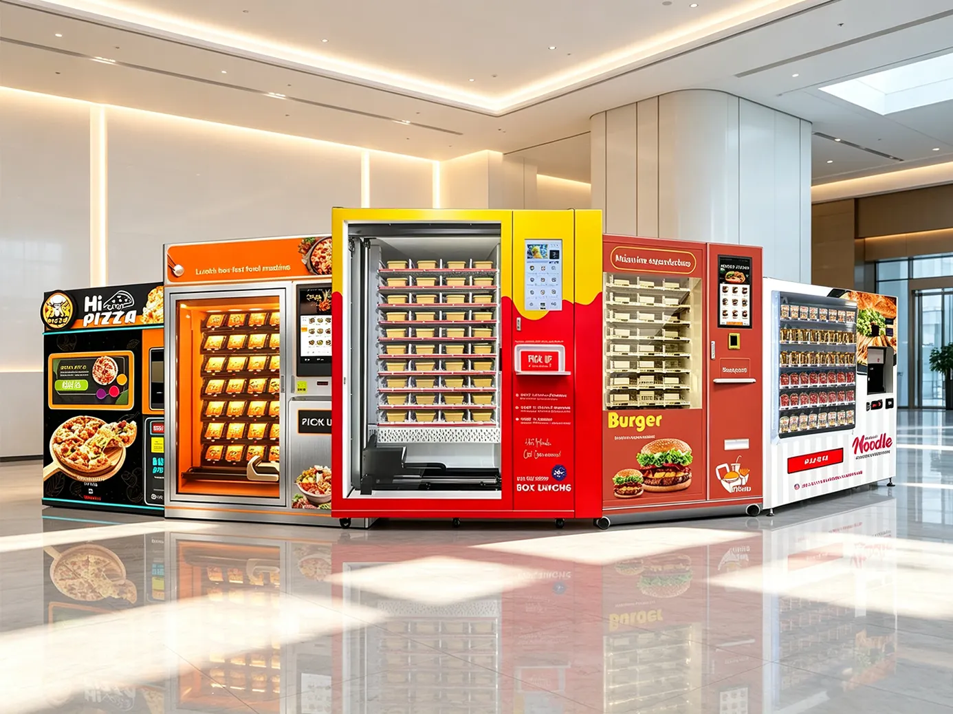 FOODLINE commercial hot food vending machine in use