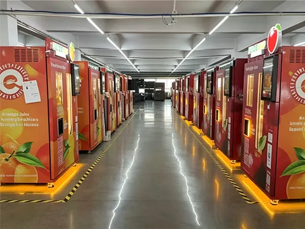 Custom branded FOODLINE orange juice vending machine