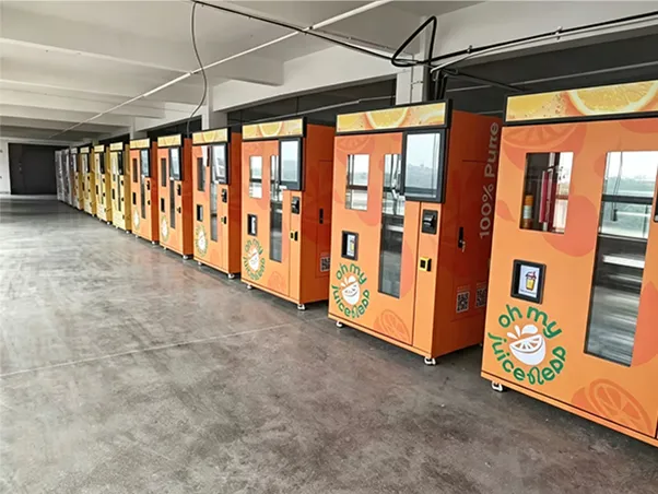 FOODLINE orange juice vending machine in a European retail location