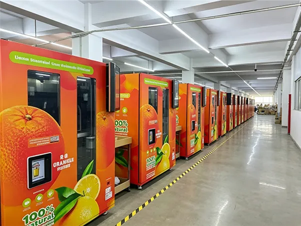 FOODLINE orange juice vending machine at a Middle East commercial site