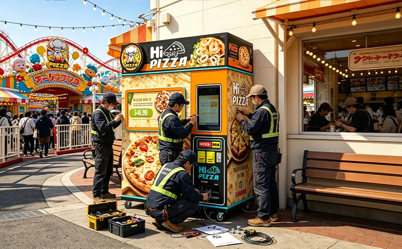 Pizza Vending Machine in Japanese Amusement Park