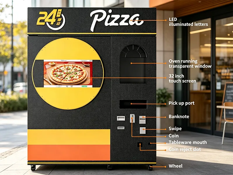 Pizza Vending Machine Open Door View